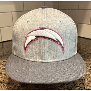 Los Angeles Chargers Breast Cancer Awareness New Era 59FIFTY Cap Hat 7 3/8‎ Gray